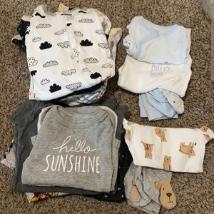 Baby boy clothes sized 0-3 months.